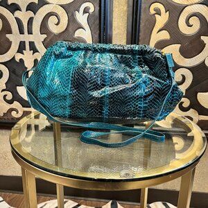 J.Renee vintage reptile teal green handbag